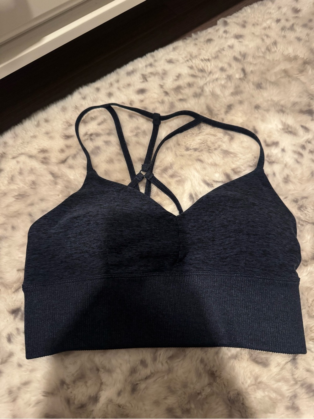 ALO Yoga Dark Navy Strappy Seamless Sports Bra